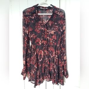 ⚘2 for $16 ZARA Woman Sheer Floral Tunic Blouse